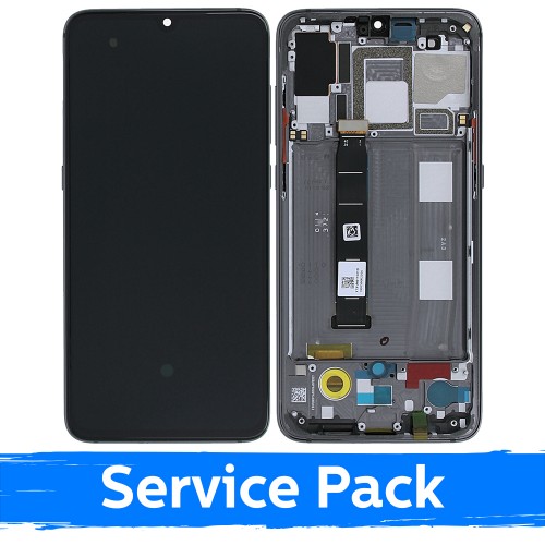 LCD Display Compatible With Xiaomi Mi 9 With Frame / Piano Black / (Service Pack)