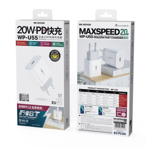 Charger WK Design "WP-U55" White 20W (1xUSB-C)