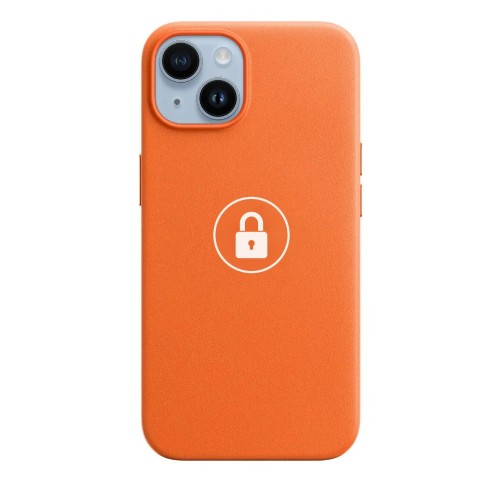 Puhelimen suojakuori Leather Case v2 iPhone 14:lle, oranssi, pakkauksessa