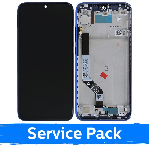 LCD-näyttö yhteensopiva Xiaomi Redmi Note 7 (Note 7 Pro) kehyksellä / sininen / (Service Pack)