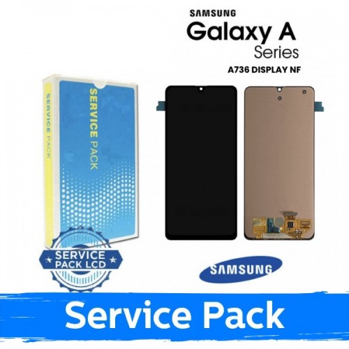 LCD-näyttö yhteensopiva Samsung A736 A73 5G musta (Service Pack) (NF versio)