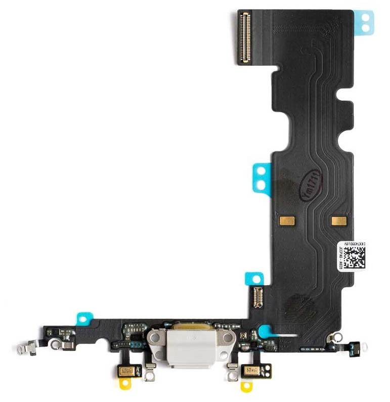 Flex iPhone 8 Plus latausliittimen kaapeli mikrofonilla hopeinen ORG