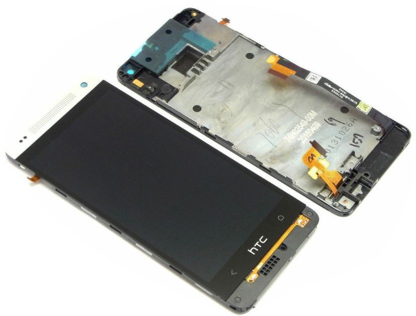 LCD-näyttö HTC One Mini (M4) kosketusnäytöllä ja kehyksellä hopeinen alkuperäinen (service pack)