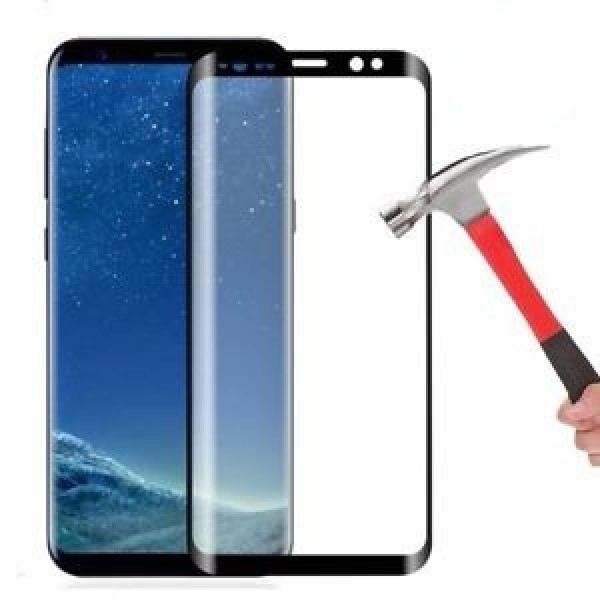 Screen protection glass "5D Full Glue" Samsung S8 Plus G955 curved black 0.18mm bulk