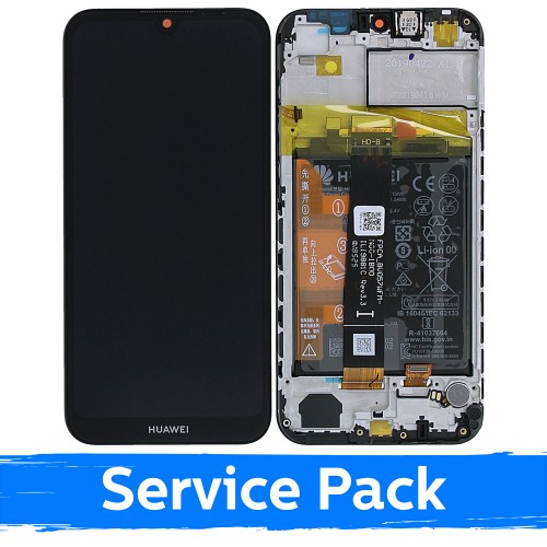 LCD Display Compatible With Huawei Y5 2019 Black With Frame (Service Pack)