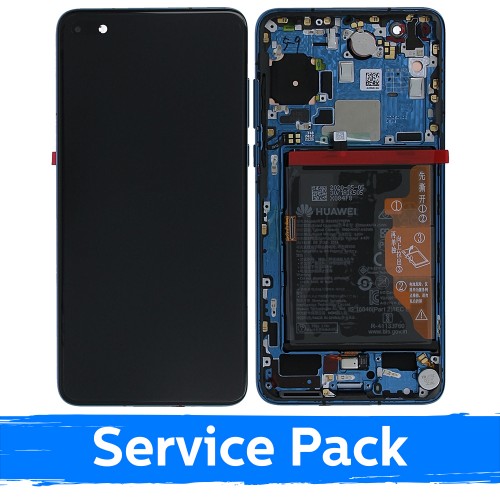 LCD-näyttö yhteensopiva Huawei P40 kehyksellä / syvänmeren sininen / (Service Pack)