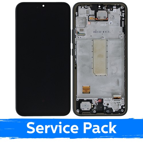 LCD-näyttö yhteensopiva Samsung A346 A34 5G kehyksellä / grafiitti / (Service Pack)