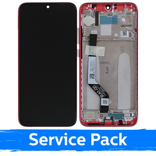 LCD Display Compatible With Xiaomi Redmi Note 7 (Note 7 Pro) With Frame / Nebula Red / (Service Pack)