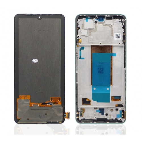 LCD Display Compatible With Xiaomi Poco F4 with Frame / Night Black / HQ