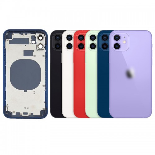 Back Cover Compatible With iPhone 12 with Full Housing / Purple / OEM