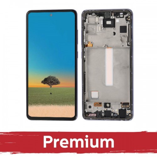 LCD Näyttö yhteensopiva Samsung A528 A52s (A526 A52 / A525 A52) kehyksellä / Awesome Purple / OEM