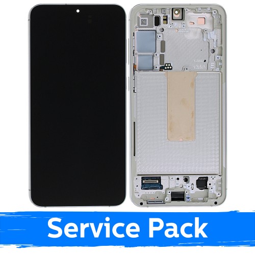 LCD Display Compatible With Samsung S916 S23 Plus With Frame / Cream / (Service Pack)