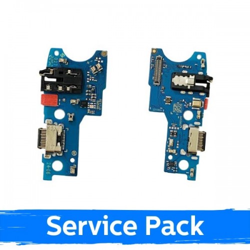 Charging Port Compatible With Samsung A145 A14 with Flex / Plata (Service Pack)