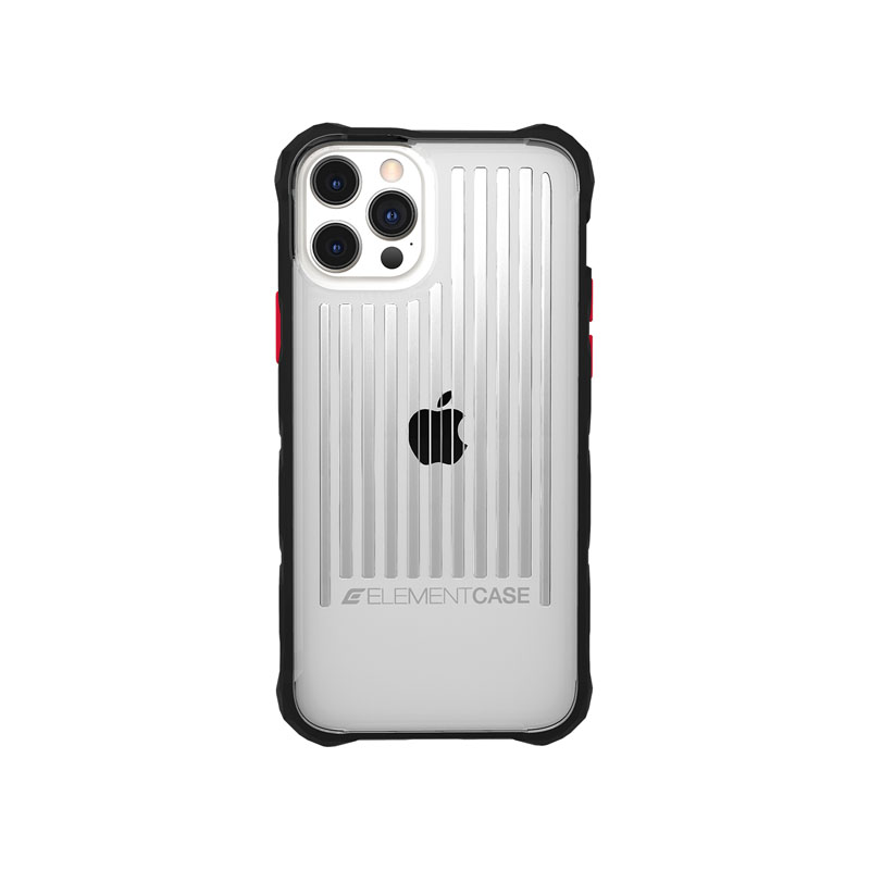 Element Special Ops suojakuori iPhone 13 Pro -laitteelle, Mil-Spec-pudotussuojauksella, musta ja läpinäkyvä