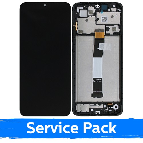 LCD-näyttö yhteensopiva Xiaomi Redmi 12C musta kehyksellä (Service Pack)