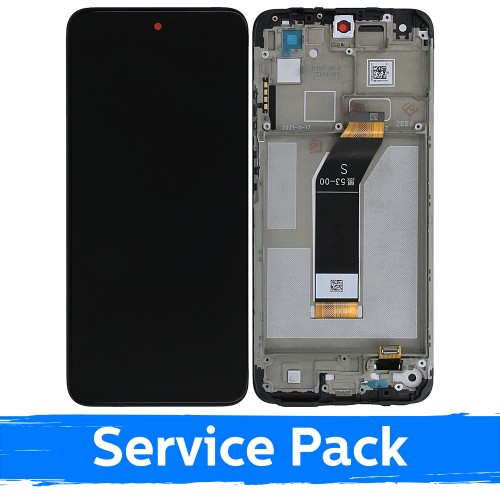 LCD Näyttö yhteensopiva Xiaomi Redmi 10 (2022) musta kehyksellä (Service Pack)