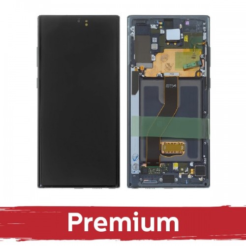 LCD Näyttö yhteensopiva Samsung N975 Note 10 Plus kehyksellä / Aura Black / OEM
