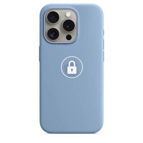 Puhelimen suojakuori "Silicone Case v2" iPhone 15 Pro Max:lle / Winter Blue / pakkauksessa