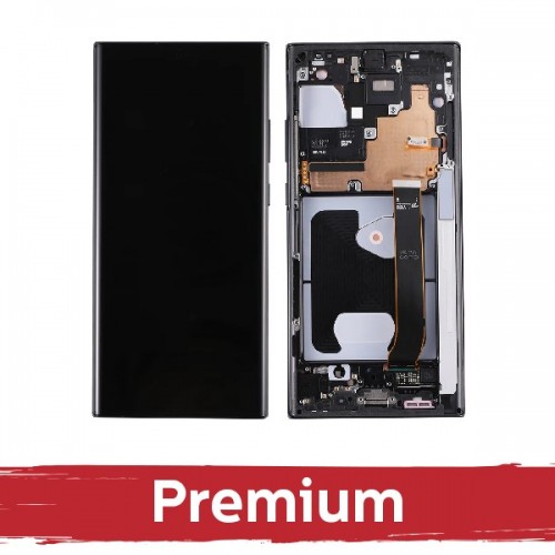 LCD-näyttö Samsung N985 (N986) Note 20 Ultra kehyksellä / Mystic Black / OEM
