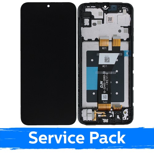 LCD Display Compatible With Samsung A146P A14 5G Black With Frame (Service Pack)
