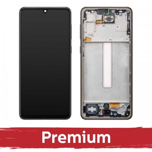 LCD Näyttö yhteensopiva Samsung A336 A33 5G kehyksellä / Musta / OEM