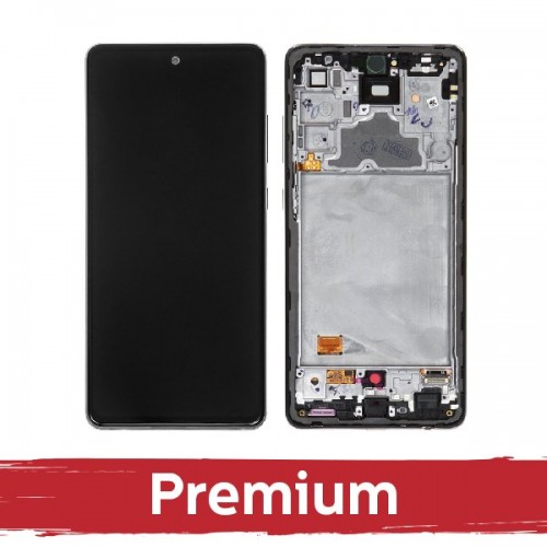 LCD Näyttö yhteensopiva Samsung A725 A72 kehyksellä / Musta / OEM