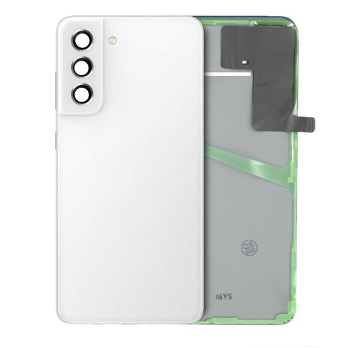 Back Cover Compatible With Samsung G990 S21 FE / White / (with camera lens) OEM