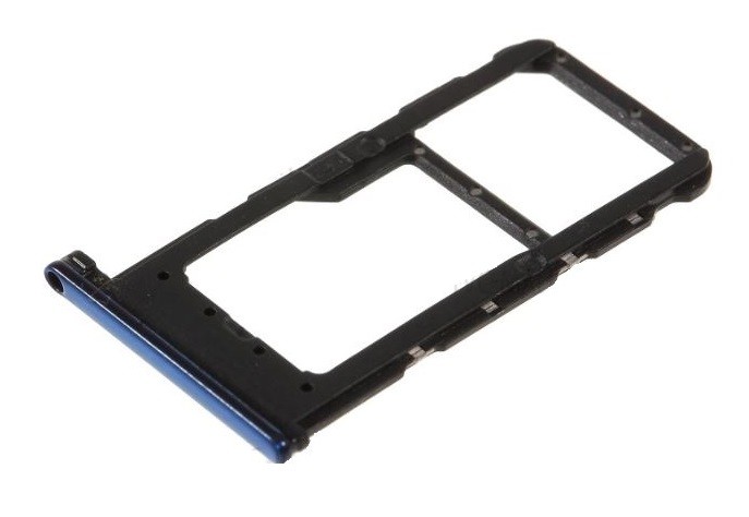 SIM card holder Huawei P Smart Plus 2018/Nova 3i blue original (service pack)