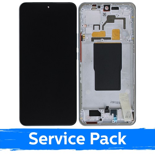 LCD-näyttö yhteensopiva Xiaomi 12T (12T Pro) kehyksellä / hopea / (Service Pack)