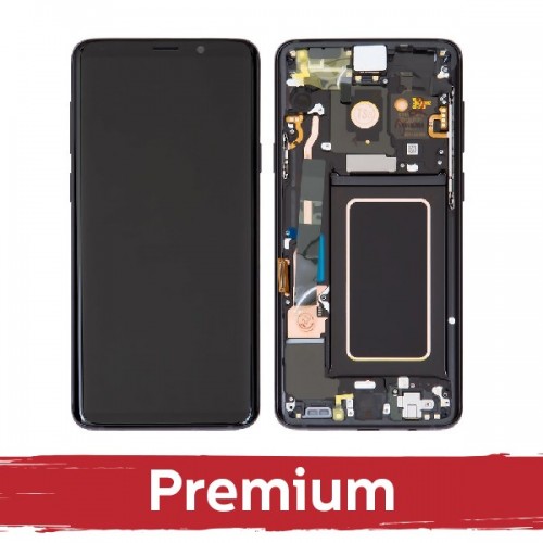 LCD-näyttö yhteensopiva Samsung G965 S9 Plus kanssa kehyksellä / musta / OEM
