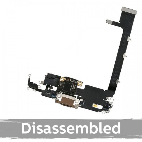 Lataausportti yhteensopiva iPhone 11 Pro Max kanssa flex-kaapelilla / Su IC / matta kultainen / (100% alkuperäinen / purettu)