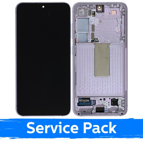 LCD Display Compatible With Samsung S911 S23 With Frame / Lavender (Light Pink) / (Service Pack)
