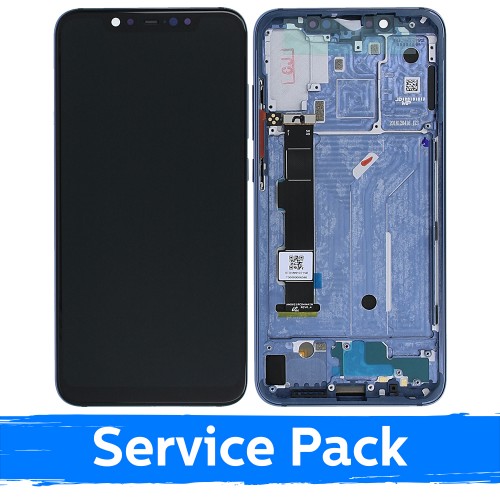 LCD-näyttö yhteensopiva Xiaomi Mi 8 kehyksellä / sininen / (Service Pack)
