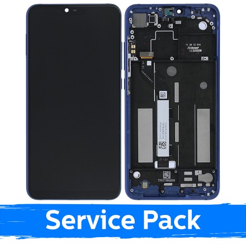 LCD Display Compatible With Xiaomi Mi 8 Lite With Frame / Blue / (Service Pack)