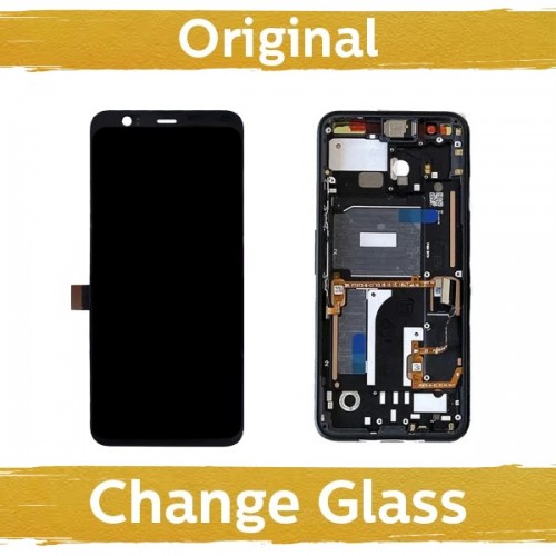 LCD Display Compatible With Google Pixel 4 G020M Black with Frame (Refurbished: China)