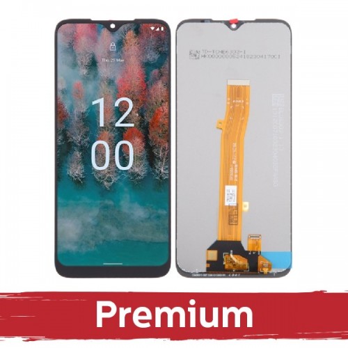 LCD-näyttö yhteensopiva Nokia C12 musta OEM