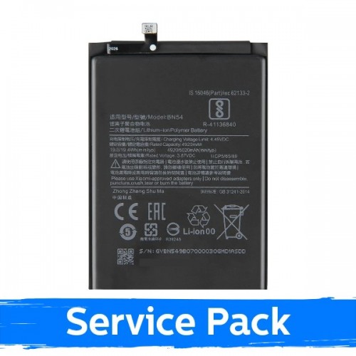 Akku yhteensopiva Xiaomi Redmi Note 9 / Redmi 9 BN54 (Service Pack)