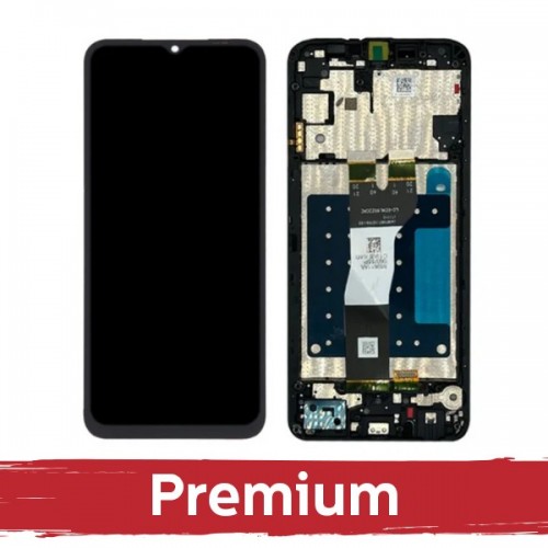 LCD-näyttö, yhteensopiva Samsung A057 A05s kanssa, musta, kehyksellä, OEM