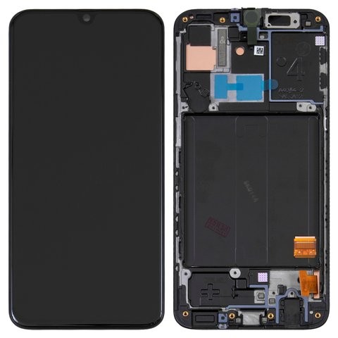 LCD näyttö Samsung A405 A40 2019 kosketusnäytöllä ja kehyksellä musta (TFT versio) HQ