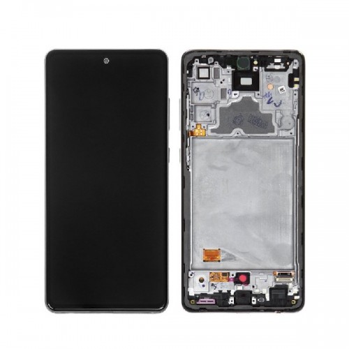 LCD-näyttö, yhteensopiva Samsung A725 A72 kehyksellä / Awesome Black / HQ