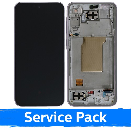 LCD Display Compatible With Samsung A356 A35 5G With Frame / Lilac / (Service Pack)