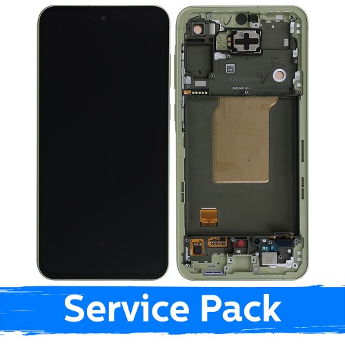 LCD Display Compatible With Samsung A556 A55 5G With Frame / Lemon / (Service Pack)