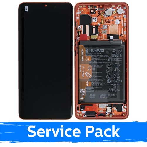 LCD-näyttö, yhteensopiva Huawei P30 Pro kehyksellä / Amber Sunrise (Service Pack)