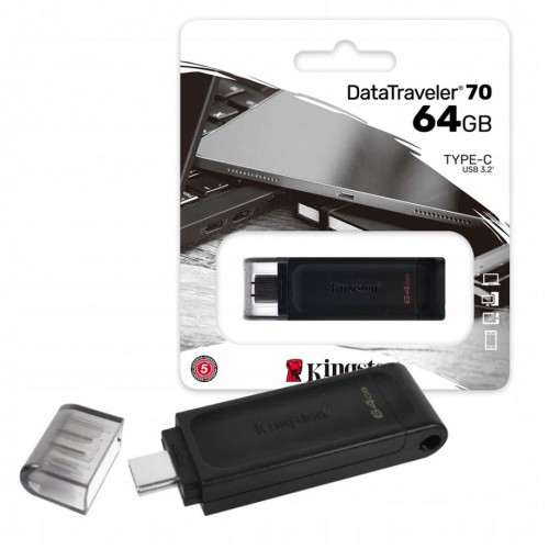 Memory USB-C FlashDrive Kingston "DT70" 64GB USB3.2 / 100% Genuine /