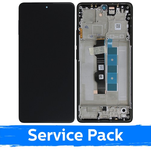 LCD Display Compatible With Xiaomi Poco M6 Pro 4G / Redmi Note 13 Pro 4G With Frame / Black (Blue) / (Service Pack)