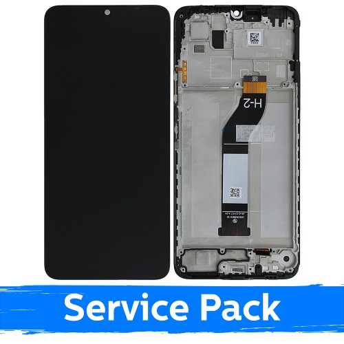 LCD-näyttö, yhteensopiva Xiaomi Redmi 13C 4G / Redmi 13C 5G / Poco C65, musta kehyksellä (Service Pack)