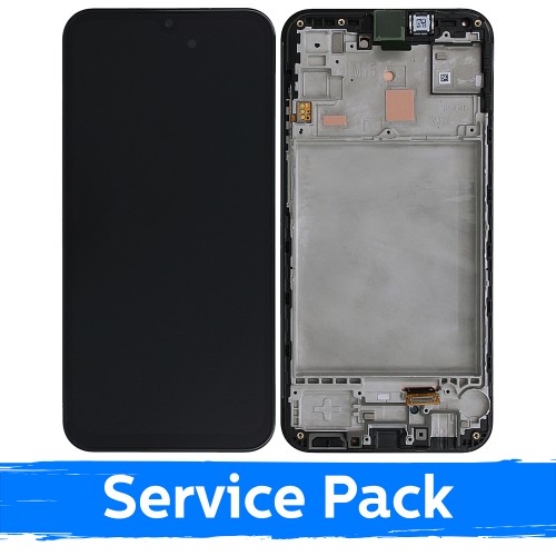 LCD Display Compatible With Samsung M156 M15 5G Black With Frame (Service Pack)