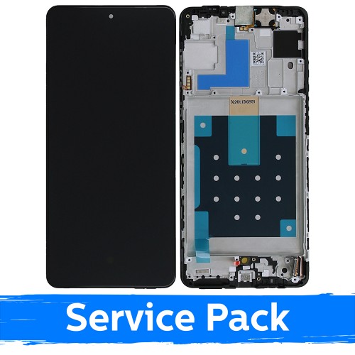 LCD-näyttö yhteensopiva Samsung M556 M55 5G kanssa musta kehyksellä (Service Pack)