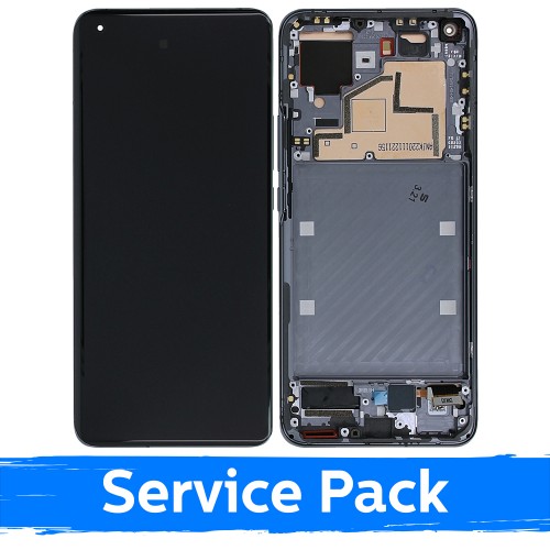 LCD-näyttö yhteensopiva Xiaomi Mi 11 5G kehyksellä / Midnight Gray / (Service Pack)