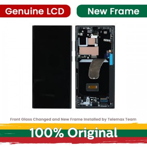LCD Display Compatible With Samsung S918 S23 Ultra with Frame / Lavander / (Renewed: Telemax)